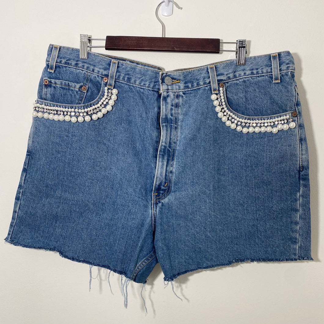 Pearl and Sparkle Denim Shorts